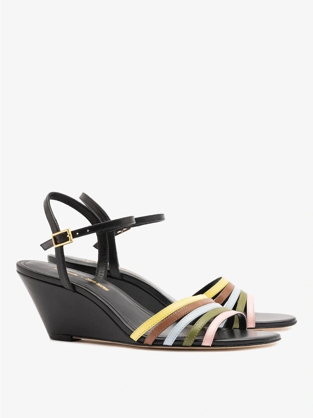 LARROUDE | x Ciao Lucia: Daiana Wedge Sandal Black Leather | Size: 9.5